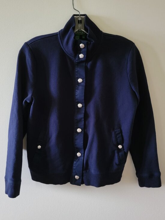 Lauren Ralph Lauren Jackets & Blazers - Lauren Ralph Lauren Jacket Silver Crest Snap Front Navy Size Petite Med